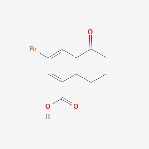 Chemical structure of 3-Bromo-5-oxo-5,6,7,8-tetrahydronaphthalene-1-carboxylic acid