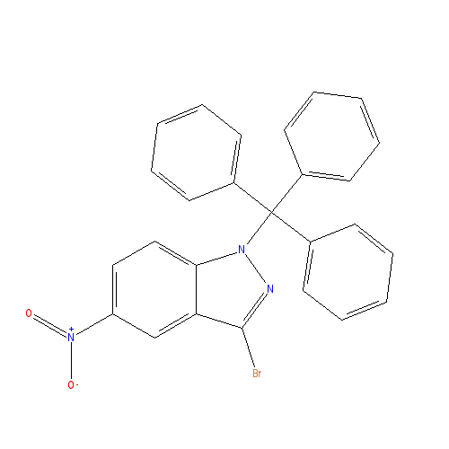 Chemical structure of 3-Bromo-5-nitro-1-trityl-1H-indazole