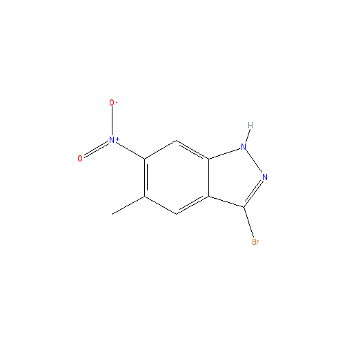 Chemical structure of 3-Bromo-5-methyl-6-nitro-1H-indazole
