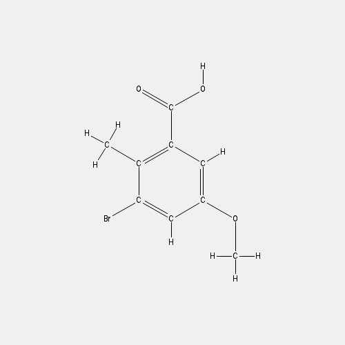 Chemical structure of 3-Bromo-5-methoxy-2-methyl-benzoic acid