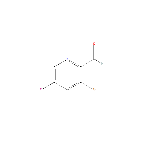 Chemical structure of 3-broMo-5-fluoropyridine-2-carbaldehyde