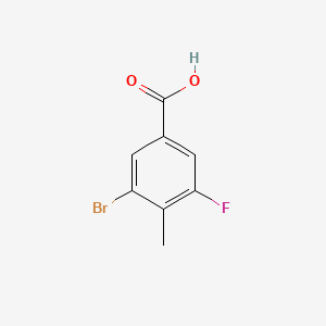 Chemical structure of 3-Bromo-5-fluoro-4-methylbenzoic acid