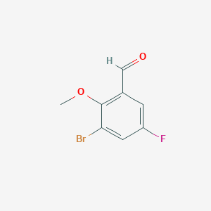 Chemical structure of 3-Bromo-5-fluoro-2-methoxybenzaldehyde