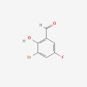 Chemical structure of 3-Bromo-5-fluoro-2-hydroxybenzaldehyde