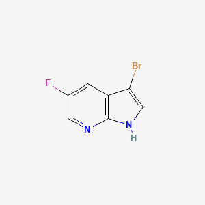 Chemical structure of 3-bromo-5-fluoro-1H-pyrrolo[2,3-b]pyridine