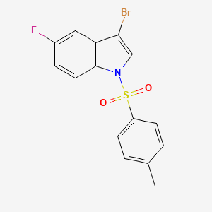 Chemical structure of 3-Bromo-5-fluoro-1-(p-toluenesulfonyl)indole