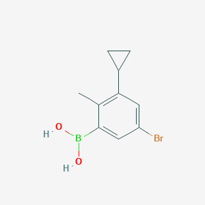 Chemical structure of 3-Bromo-5-cyclopropyl-6-methylphenylboronic acid