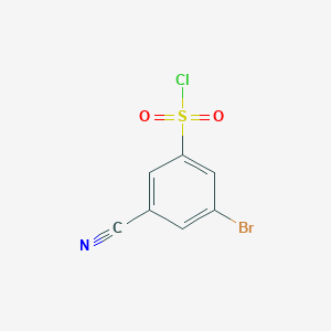 Chemical structure of 3-Bromo-5-cyanobenzene-1-sulfonyl chloride