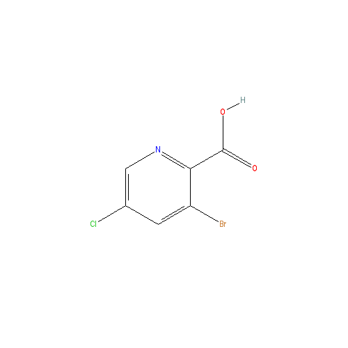Chemical structure of 3-bromo-5-chloropyridine-2-carboxylic acid