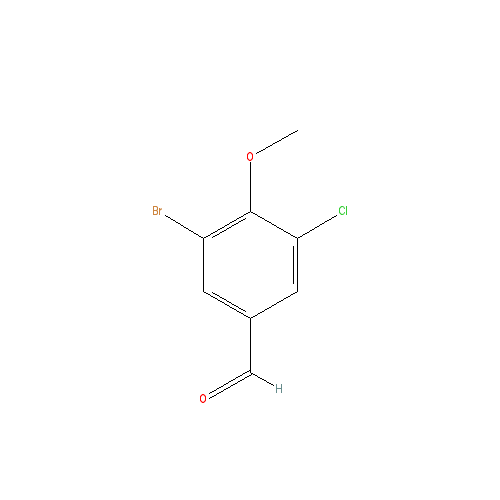 Chemical structure of 3-Bromo-5-chloro-4-methoxybenzaldehyde