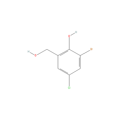 Chemical structure of 3-Bromo-5-chloro-2-hydroxybenzyl alcohol