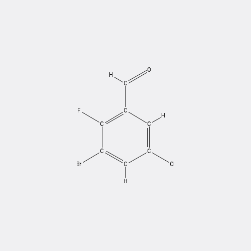 Chemical structure of 3-Bromo-5-chloro-2-fluorobenzaldehyde
