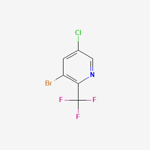 Chemical structure of 3-Bromo-5-chloro-2-(trifluoromethyl)pyridine