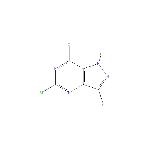 Chemical structure of 3-Bromo-5,7-dichloro-1H-pyrazolo[4,3-d]pyrimidine