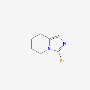 Chemical structure of 3-bromo-5H,6H,7H,8H-imidazo(1,5-a)pyridine
