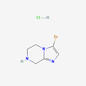 Chemical structure of 3-Bromo-5,6,7,8-tetrahydroimidazo[1,2-a]pyrazine hydrochloride
