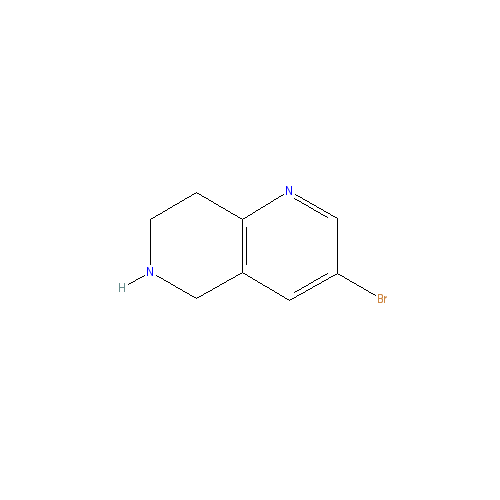 Chemical structure of 3-Bromo-5,6,7,8-tetrahydro-1,6-naphthyridine hydrochloride