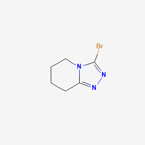 Chemical structure of 3-bromo-5H,6H,7H,8H-[1,2,4]triazolo[4,3-a]pyridine