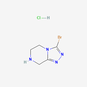 Chemical structure of 3-Bromo-5,6,7,8-tetrahydro-[1,2,4]triazolo[4,3-a]pyrazine hydrochloride