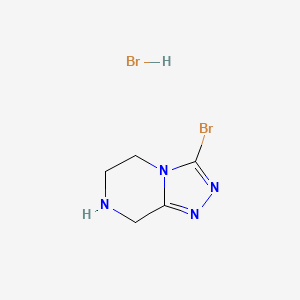 Chemical structure of 3-Bromo-5,6,7,8-tetrahydro-[1,2,4]triazolo[4,3-a]pyrazine hydrobromide