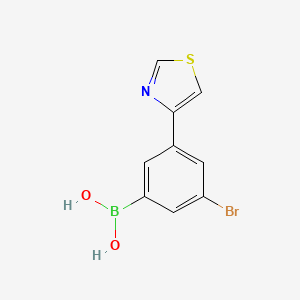Chemical structure of 3-Bromo-5-(thiazol-4-yl)phenylboronic acid