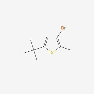 Chemical structure of 3-Bromo-5-(tert-butyl)-2-methylthiophene
