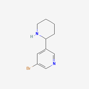 Chemical structure of 3-Bromo-5-(piperidin-2-yl)pyridine