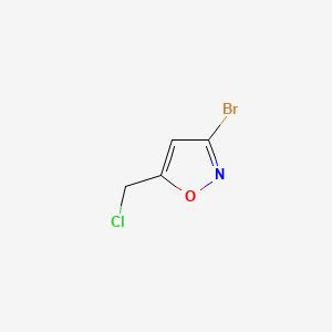 Chemical structure of 3-bromo-5-(chloromethyl)isoxazole