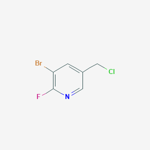 Chemical structure of 3-Bromo-5-(chloromethyl)-2-fluoropyridine
