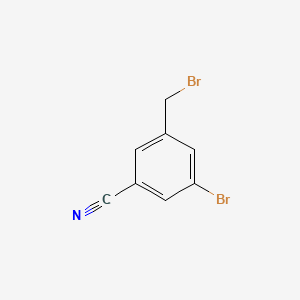 Chemical structure of 3-Bromo-5-(bromomethyl)benzonitrile