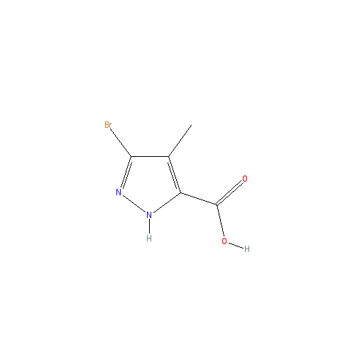 Chemical structure of 3-Bromo-4-methyl-1H-pyrazole-5-carboxylic acid