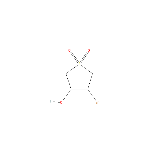 Chemical structure of 3-Bromo-4-hydroxytetrahydrothiophene 1,1-dioxide