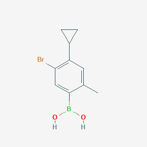 Chemical structure of 3-Bromo-4-cyclopropyl-6-methylphenylboronic acid