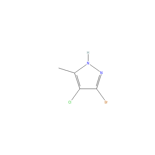 Chemical structure of 3-Bromo-4-chloro-5-methyl-1H-pyrazole