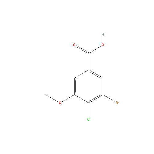 Chemical structure of 3-Bromo-4-chloro-5-methoxybenzoic acid