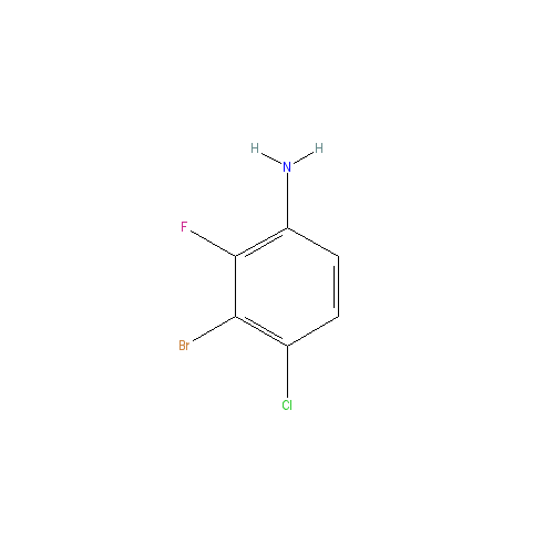 Chemical structure of 3-Bromo-4-chloro-2-fluoroaniline