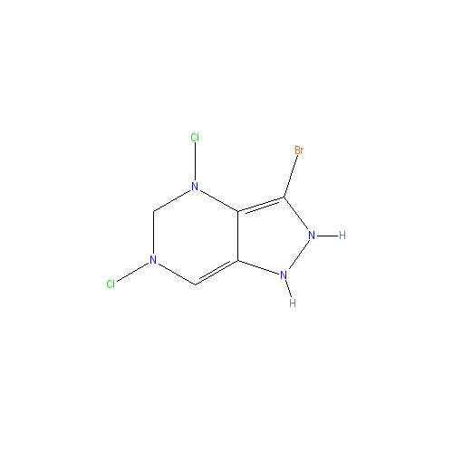 Chemical structure of 3-Bromo-4,6-dichloro-1H-pyrazolo[3,4-d]pyrimidine