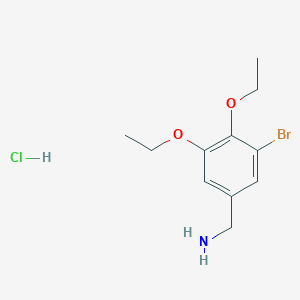 Chemical structure of 3-Bromo-4,5-diethoxy-benzylamine hydrochloride