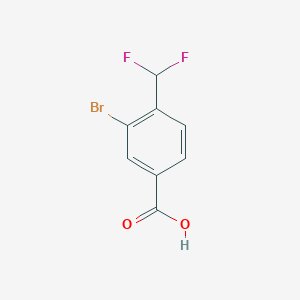 Chemical structure of 3-Bromo-4-(difluoromethyl)benzoic acid