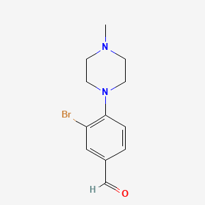 Chemical structure of 3-Bromo-4-(4-methyl-1-piperazinyl)benzaldehyde
