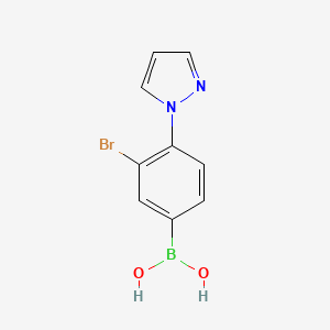 Chemical structure of 3-Bromo-4-(1H-pyrazol-1-yl)phenylboronic acid