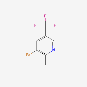 Chemical structure of 3-Bromo-2-methyl-5-(trifluoromethyl)pyridine