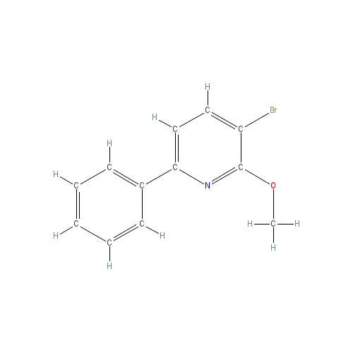 Chemical structure of 3-Bromo-2-methoxy-6-phenylpyridine