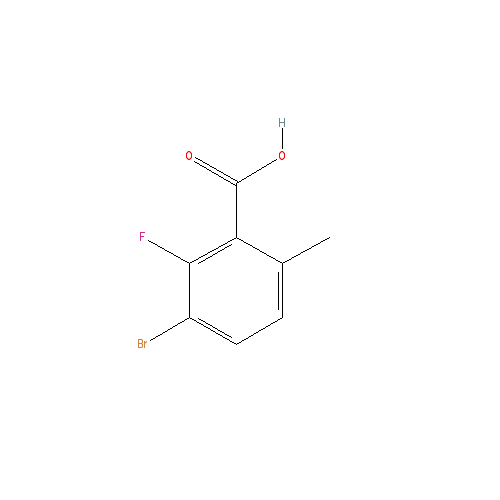 Chemical structure of 3-Bromo-2-fluoro-6-methyl-benzoic acid