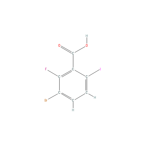 Chemical structure of 3-bromo-2-fluoro-6-iodobenzoicacid