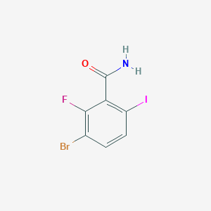 Chemical structure of 3-bromo-2-fluoro-6-iodobenzamide