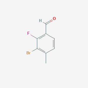 Chemical structure of 3-Bromo-2-fluoro-4-methylbenzaldehyde