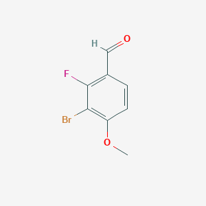 Chemical structure of 3-Bromo-2-fluoro-4-methoxybenzaldehyde