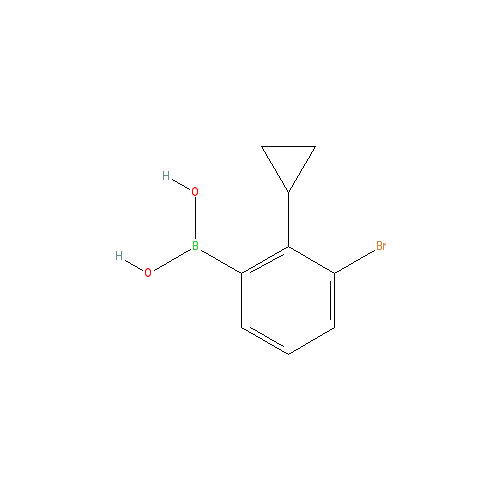Chemical structure of 3-Bromo-2-cyclopropylphenylboronic acid