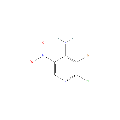 Chemical structure of 3-Bromo-2-chloro-5-nitropyridin-4-amine
